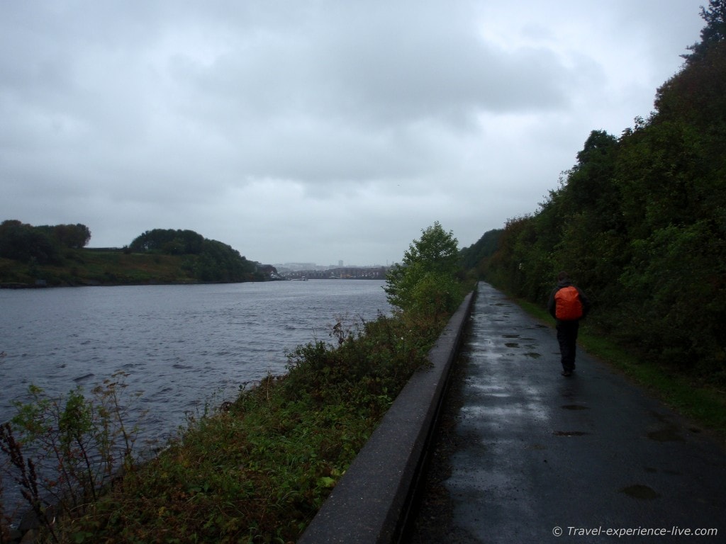 First mile of the Hadrian's Wall Path along the Tyne River