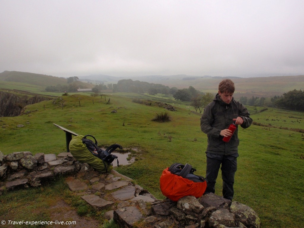 Taking a break on the Hadrian's Wall Path