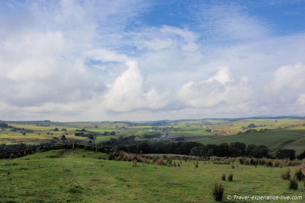 View of the northern English countryside on Hadrian's Wall Path