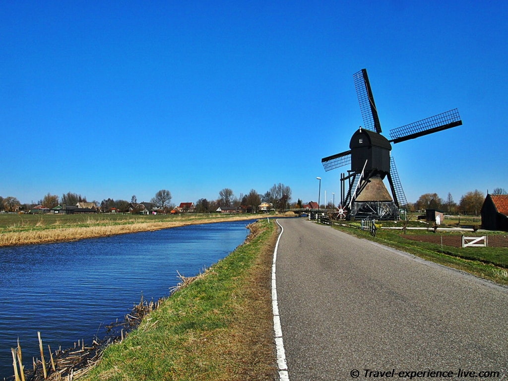 The Netherlands: windmills and canals.
