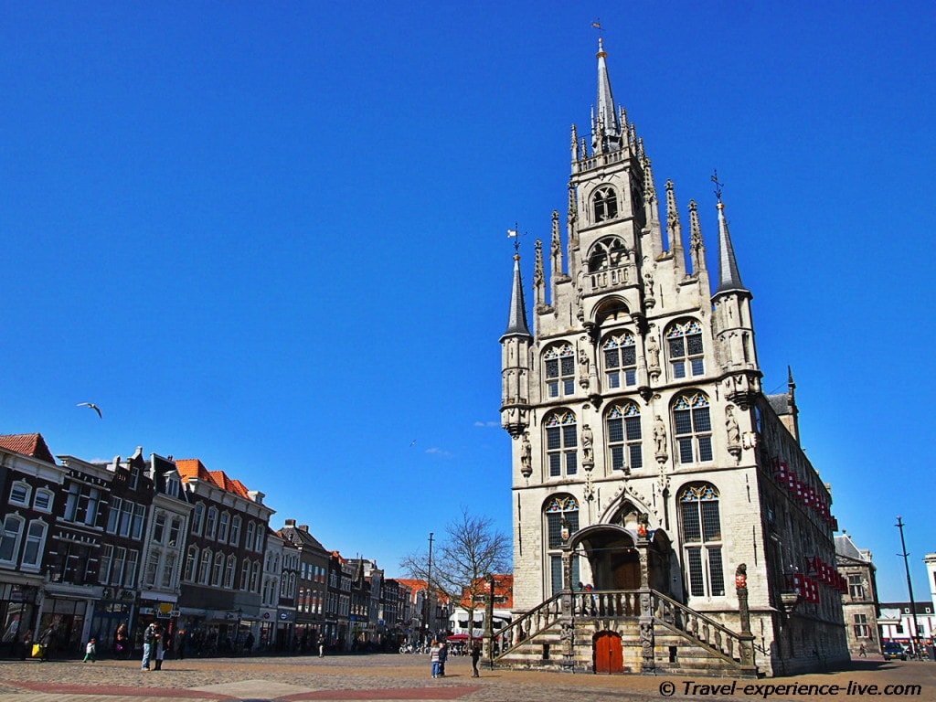 Town square in Gouda, Netherlands.