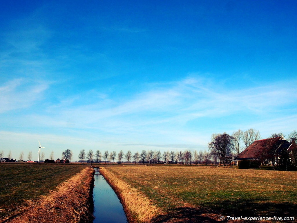 Dutch countryside in Frisia.