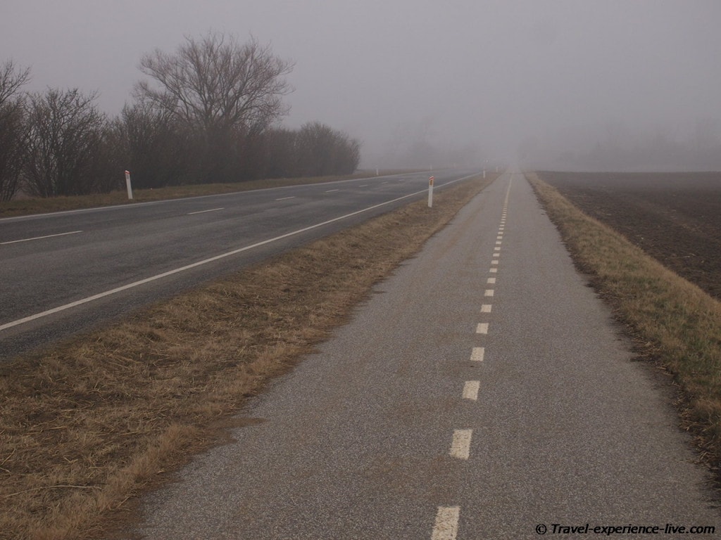 Misty day in Lolland, Denmark.