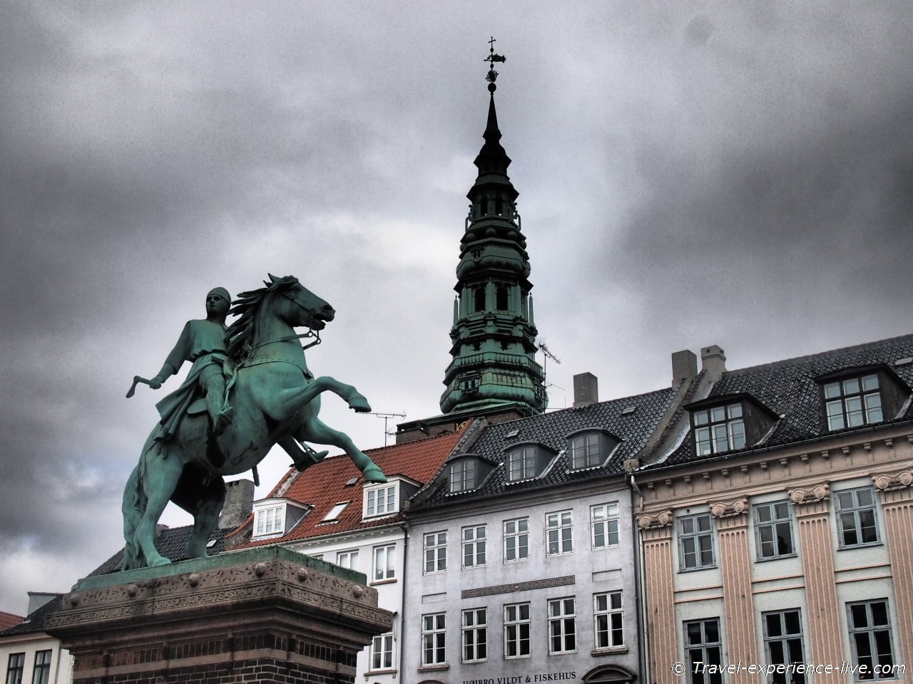 Bishop Absalon, the founder of Copenhagen, on Højbro Square.