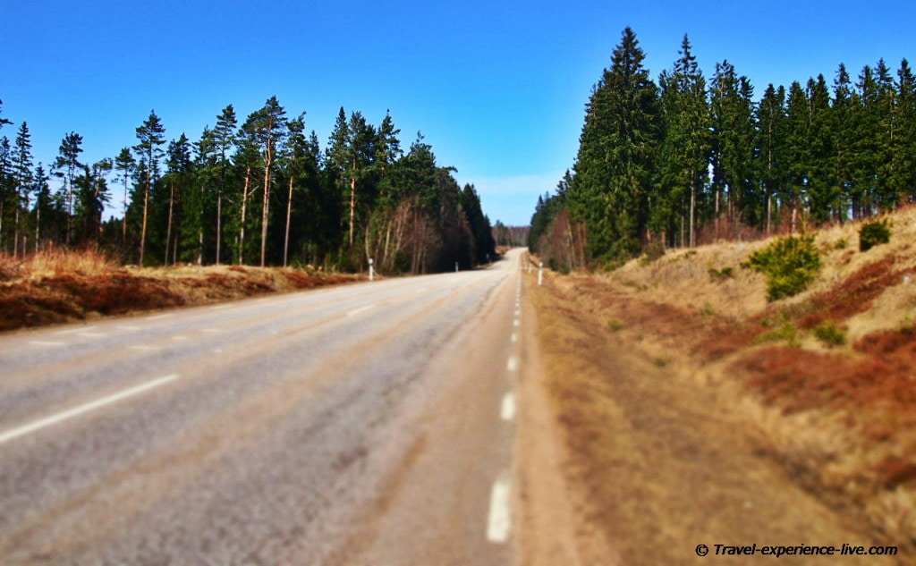 Road in southern Sweden.