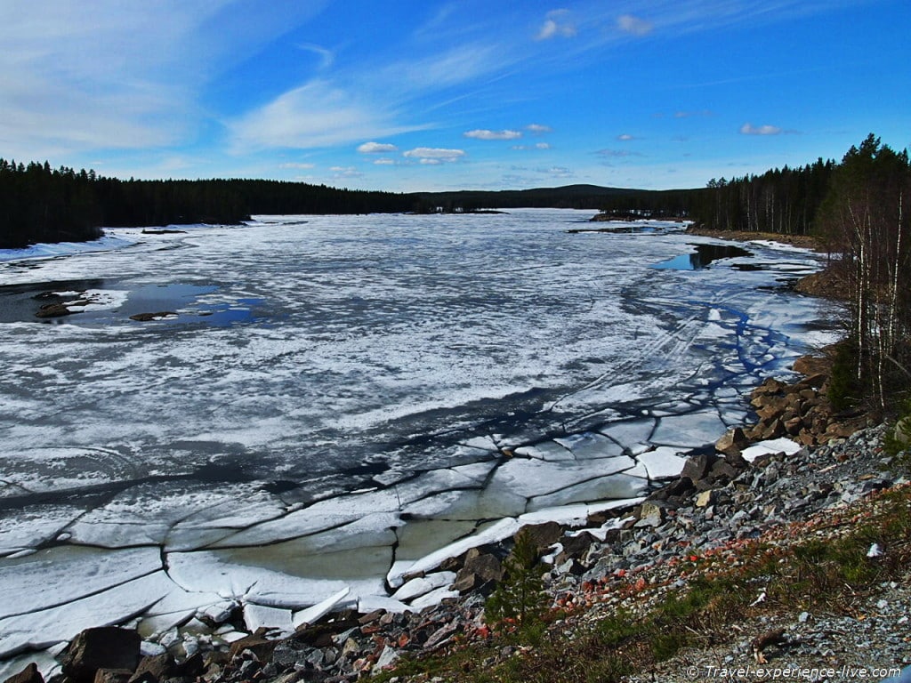 Fantastic frozen lake, Sweden.
