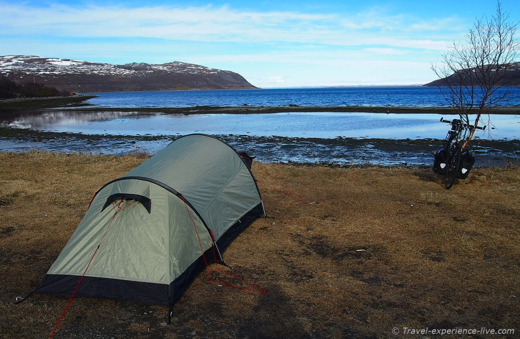 Camping in Olderfjord, Norway.