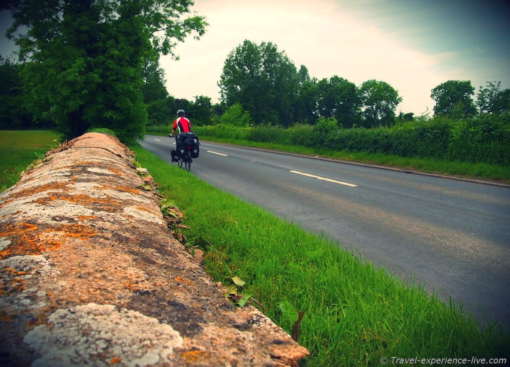 Cycle touring in England.