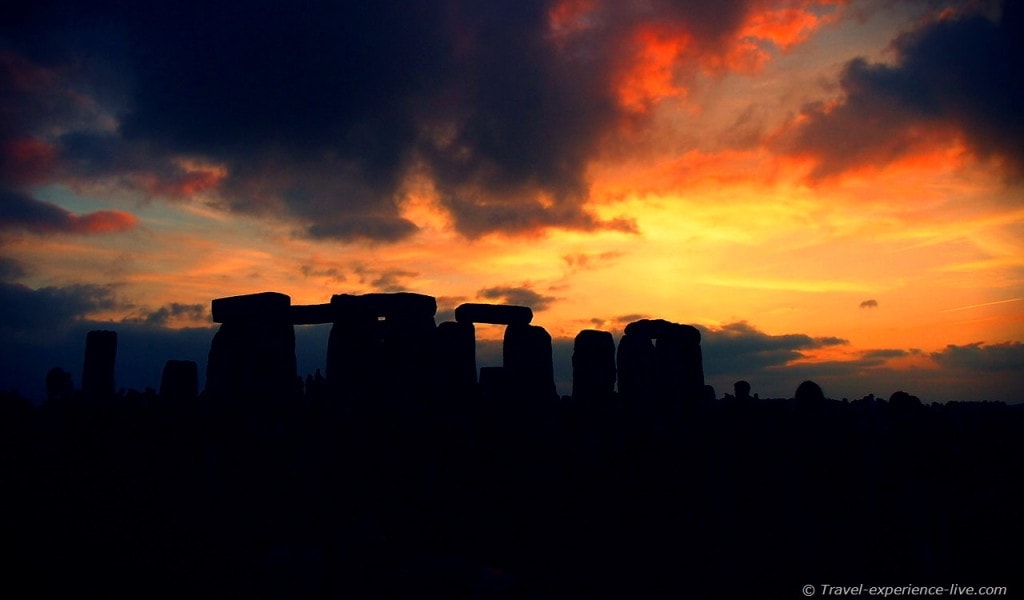 Stonehenge sunset, England.