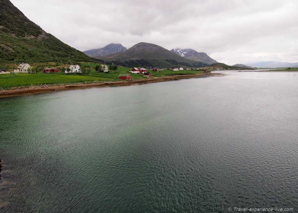 Houses near the sea in northern Norway.