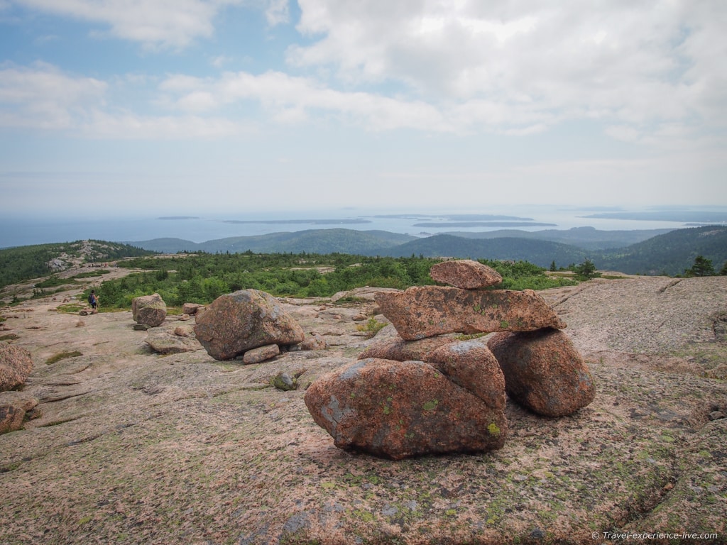 Cairns on the South Ridge Trail, Cadillac Mountain.