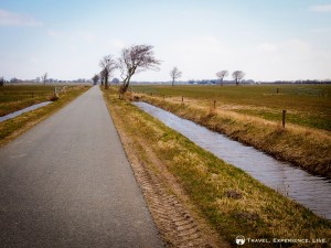 A flat and straight road in the Netherlands