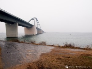 The Fehmarn Bridge on a cold and rainy afternoon