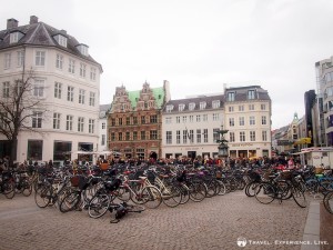 Hundreds of bicycles in Copenhagen, Denmark