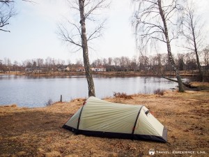 Camping next to a small lake in Markaryd, Sweden