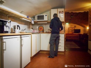 Cooking dinner in a hostel in Mjölby, Sweden