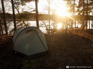 Camping at a deserted campground, Sweden