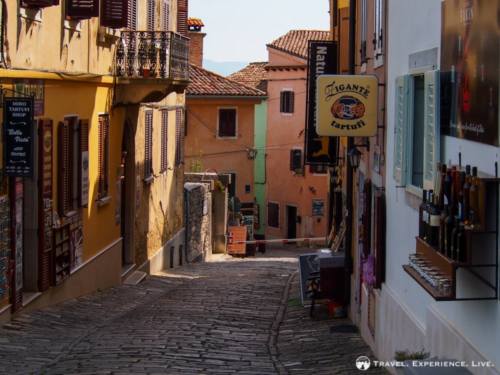 Cobbled street in Motovun, Croatia