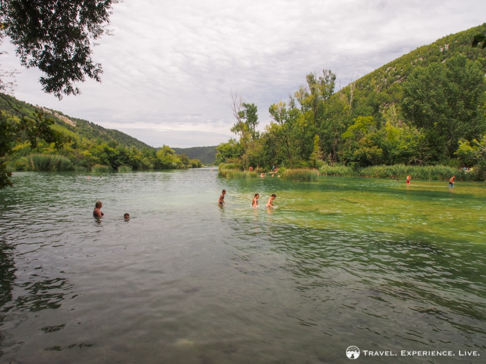 Swimming in Krka National Park, Croatia