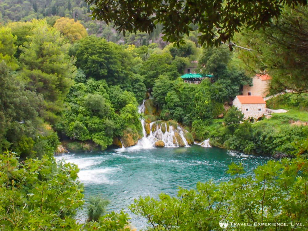 Waterfall and lake in Krka National Park, Croatia