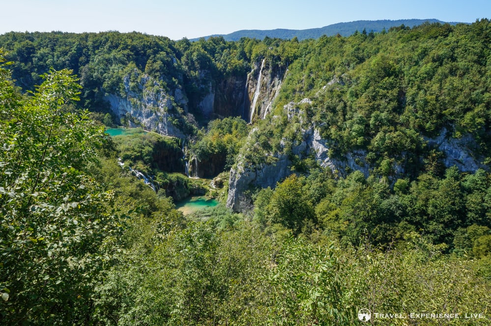 View of Plitvice Lakes National Park waterfalls