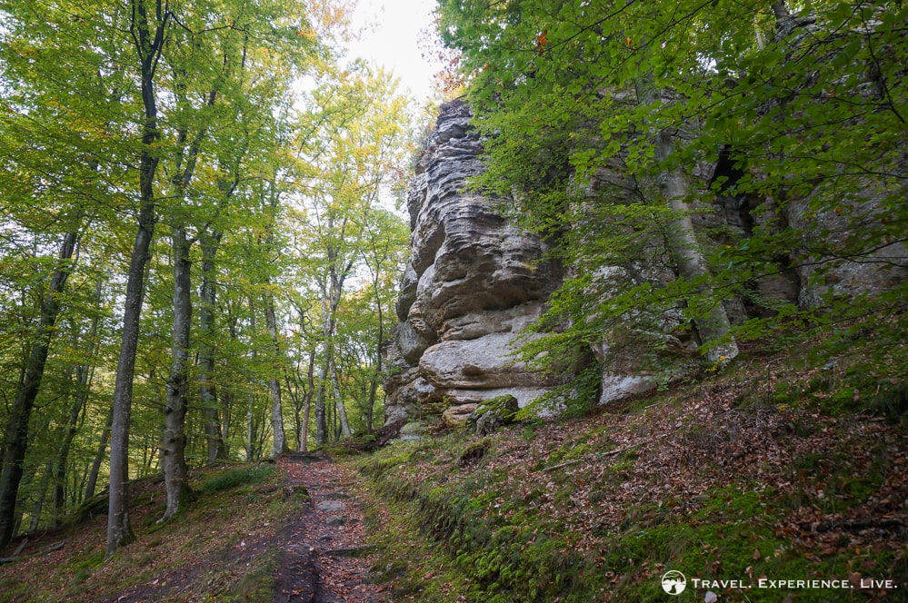 Rock cliffs on the Müllerthal Trail