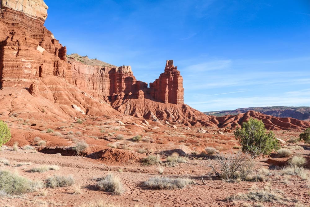 Chimney Rock in Capitol Reef National Park, Utah
