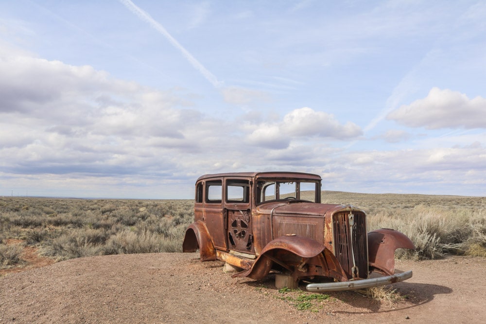 Old Studebaker on Route 66, Petrified Forest National Park Highlights, Arizona