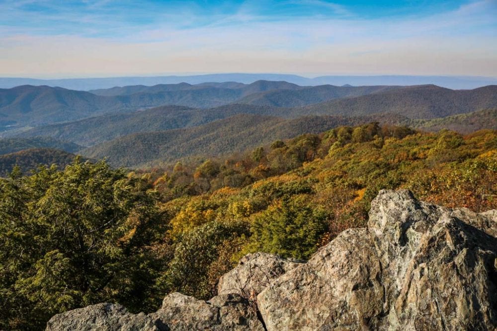 Bearfence Mountain in fall Shenandoah National Park, Virginia