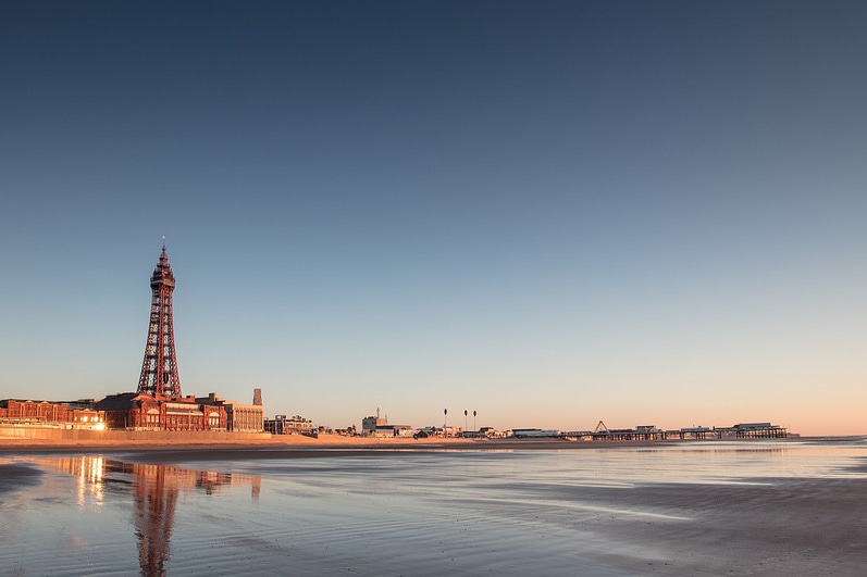 Blackpool beach, England