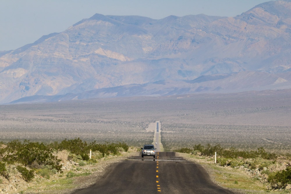 Desert road in Death Valley National Park, one of the Southern California desert parks