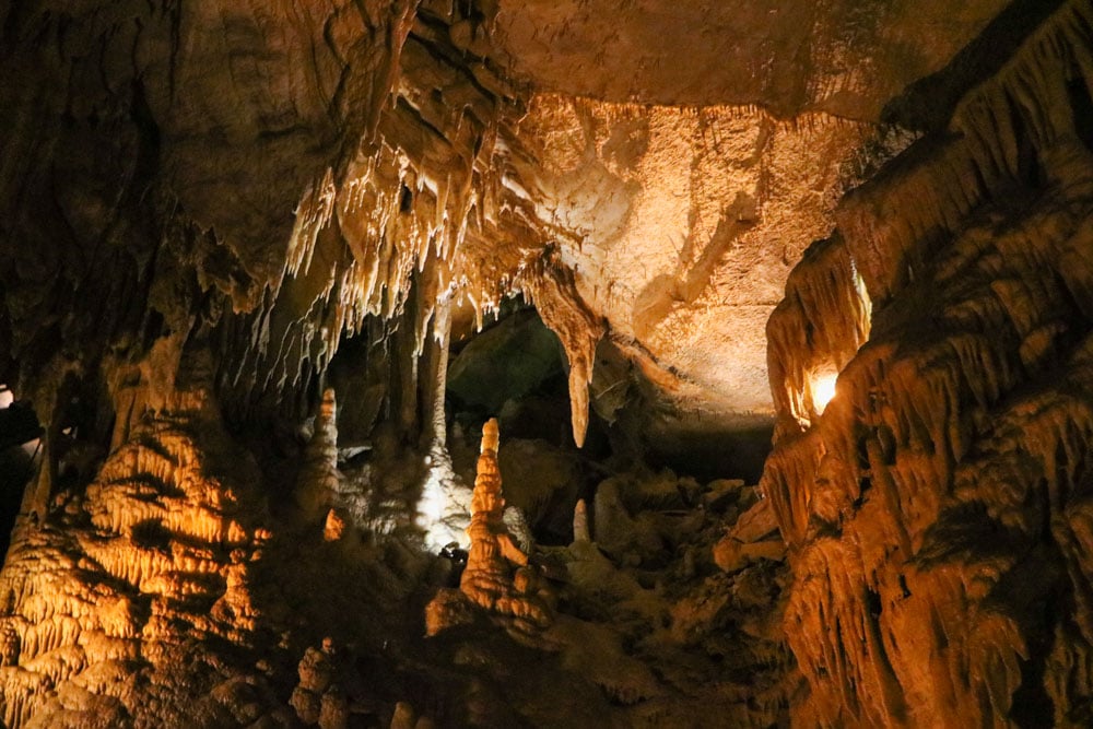 Dripstones, Mammoth Cave, Kentucky, one of America's many UNESCO World Heritage National Parks