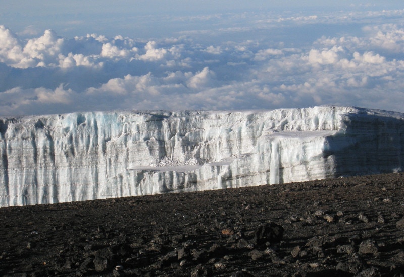 Glacier from Kilimanjaro summit