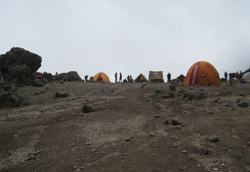 Lava Tower camp, climbing Kilimanjaro