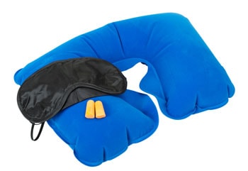 inflatable pillow and earplugs