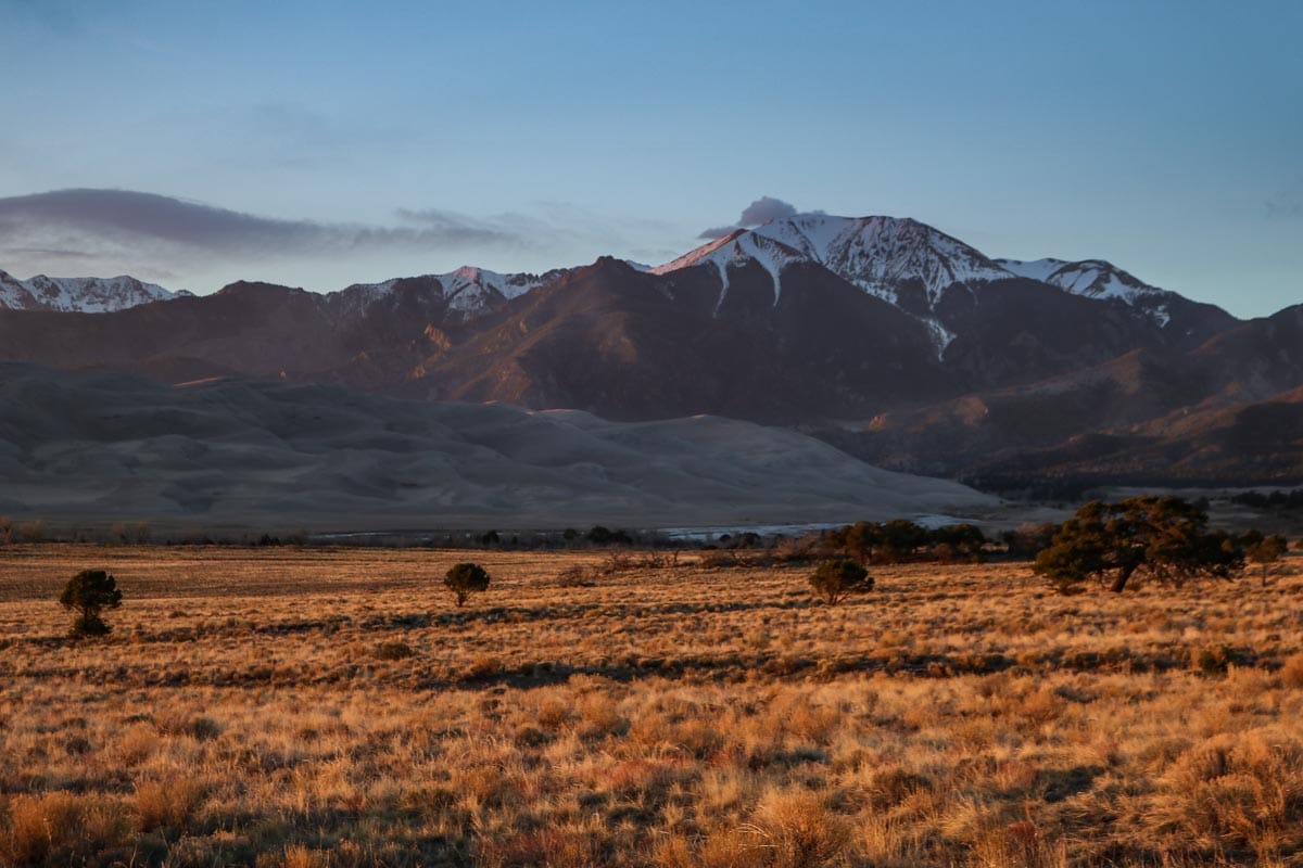 Sunset in Great Sand Dunes National Park and Preserve, Colorado