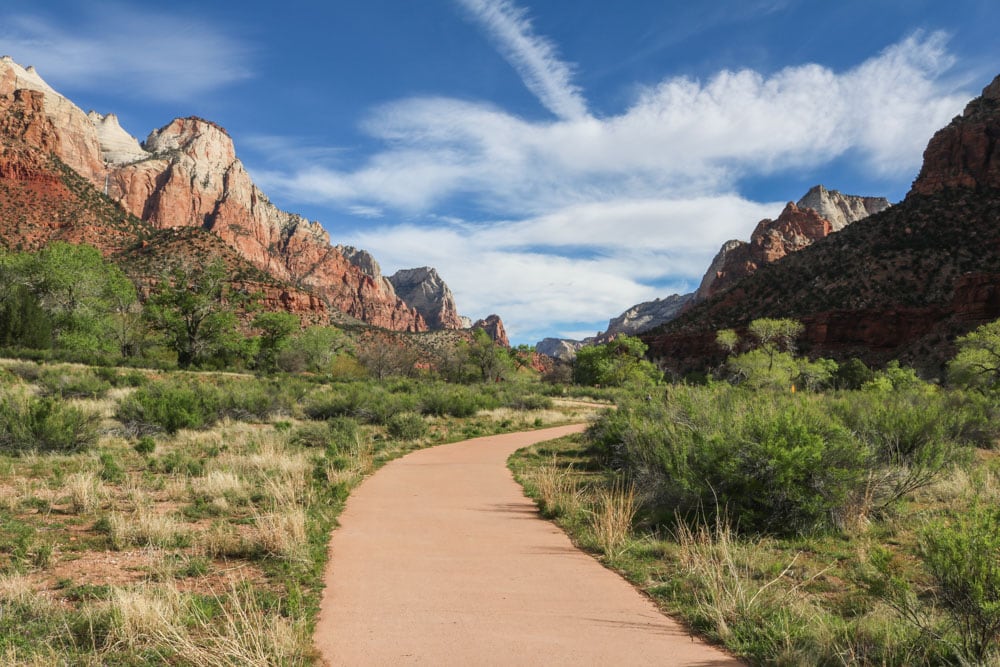 Pa'Rus Trail in Zion National Park, one of the best national parks to visit in March