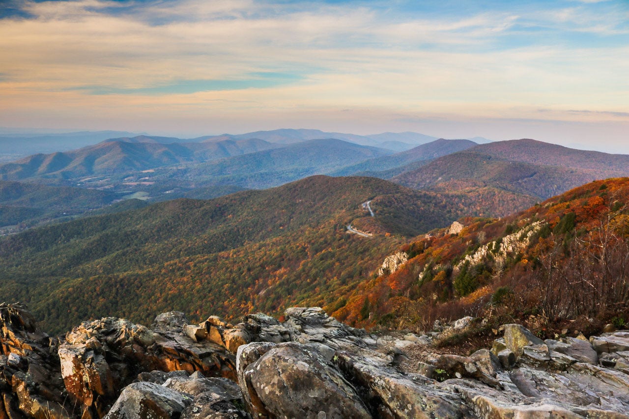 View of Skyline Drive from Stony Man in Shenandoah National Park