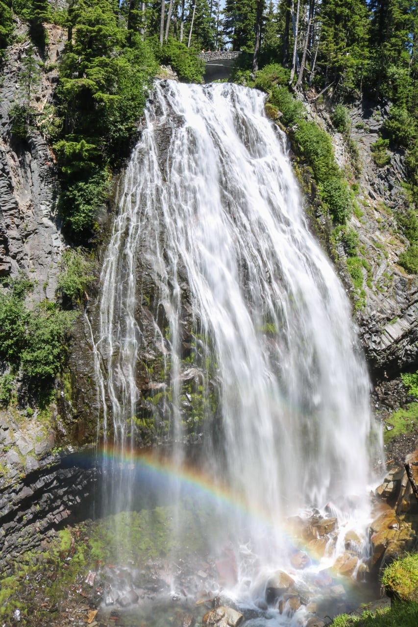 Rainbow at Narada Falls in Mount Rainier National Park, Washington