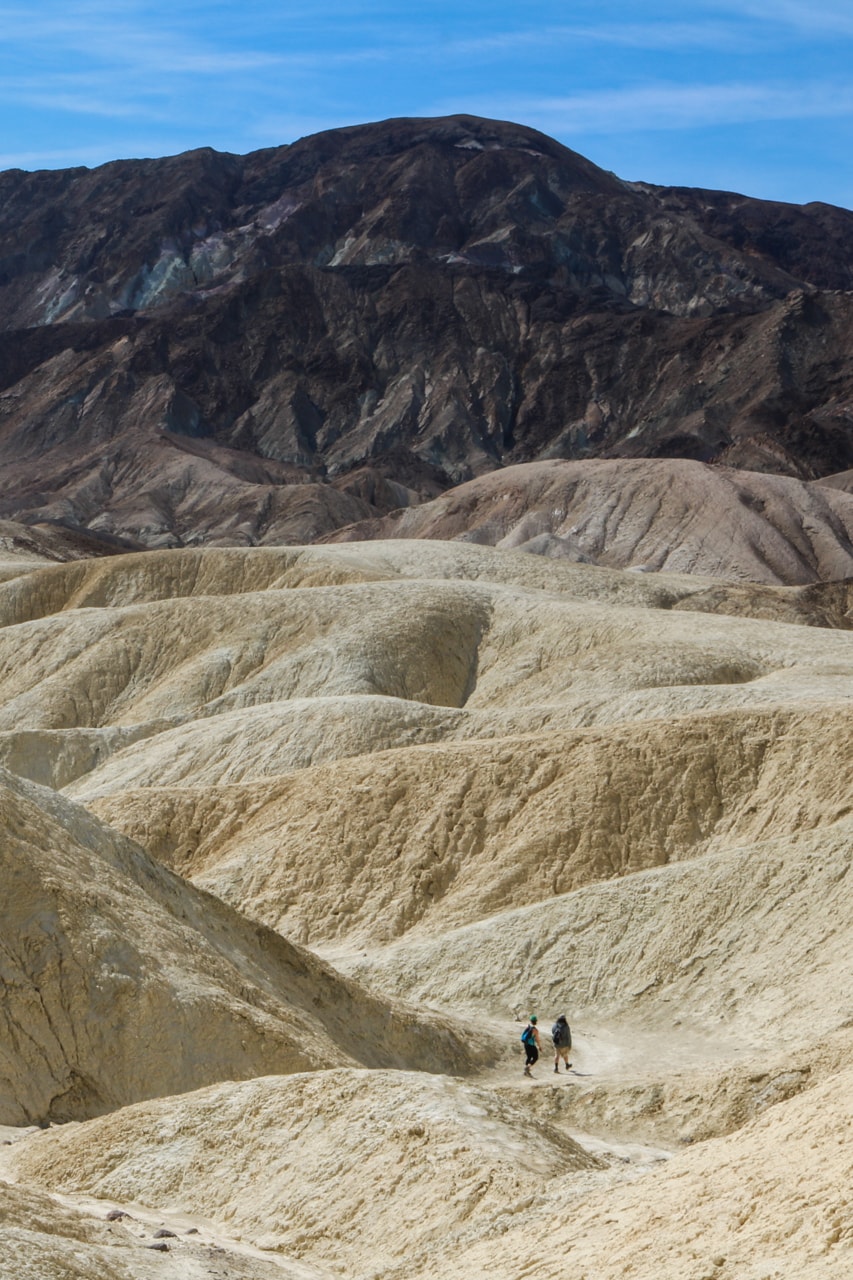 Hikers in the Badlands, Death Valley National Park