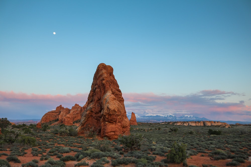 Evening landscape in Arches National Park