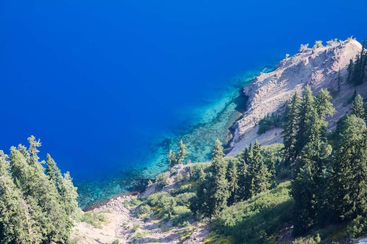 Blue water in Crater Lake National Park, Oregon