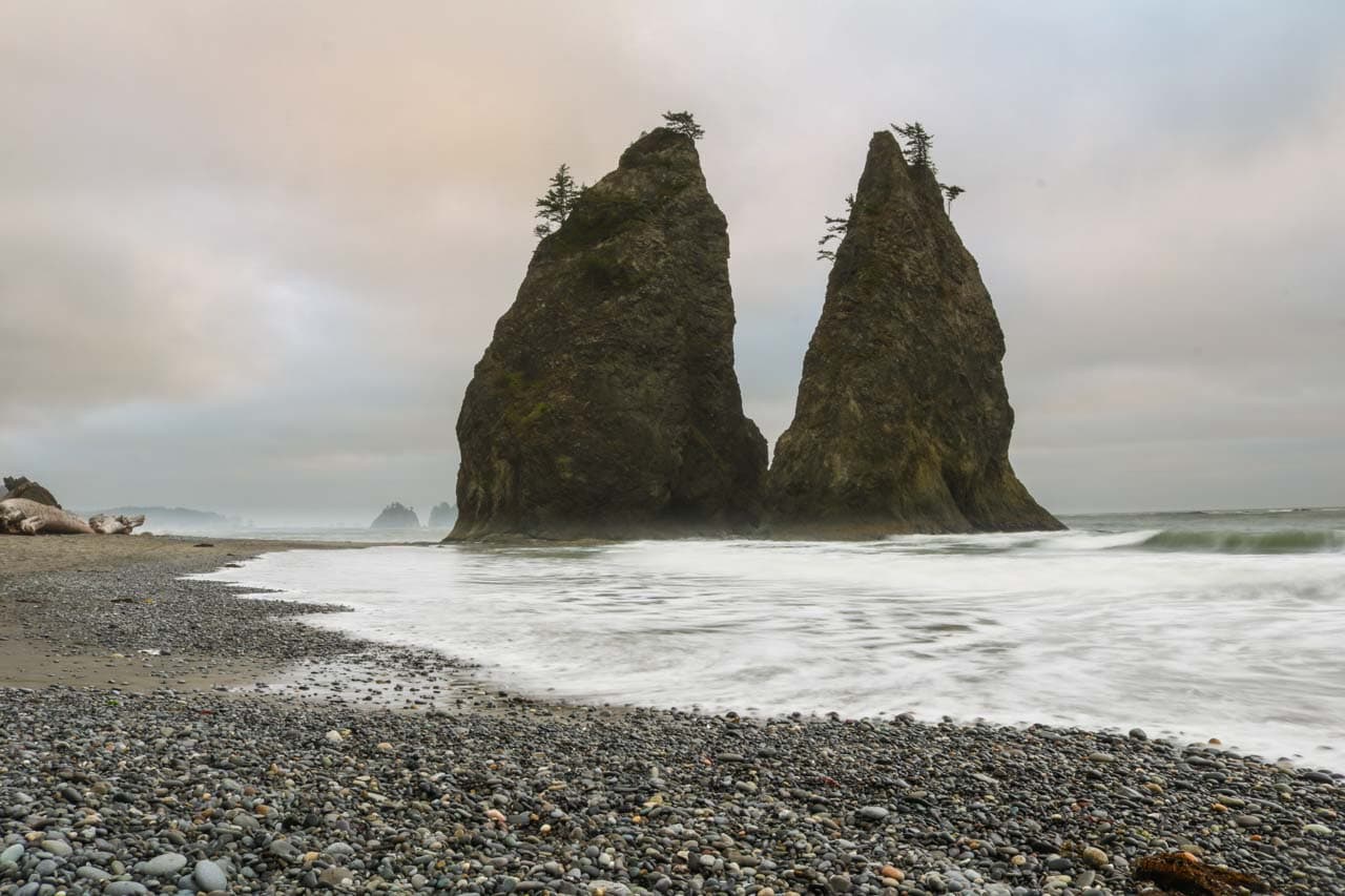 Rialto Beach sea stacks, Olympic National Park, Washington