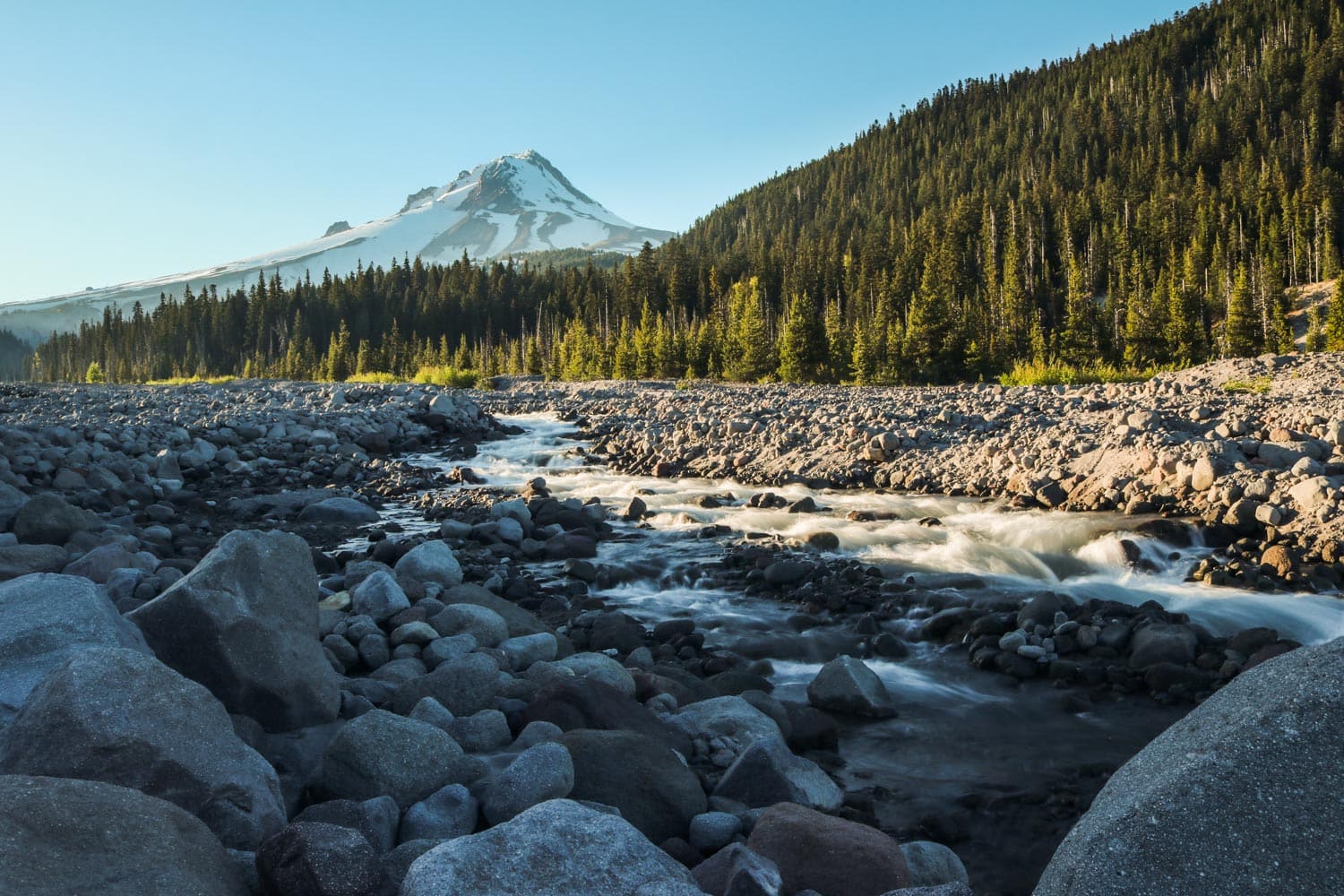 White River, forest and boulders in Mount Hood National Forest - Best Places to Visit Near Portland, Oregon