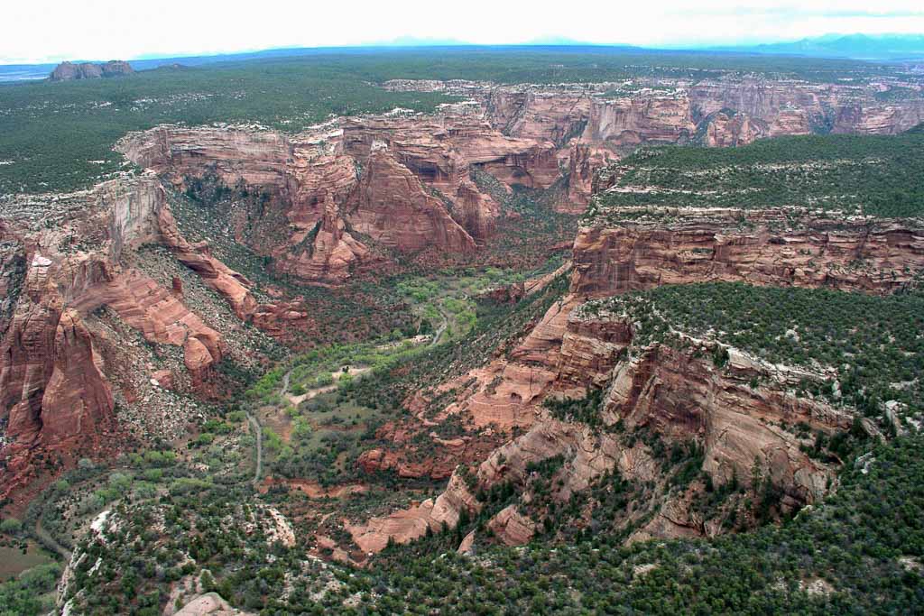 Aerial view of Canyon de Chelly National Monument in Arizona - Photo credit NPS