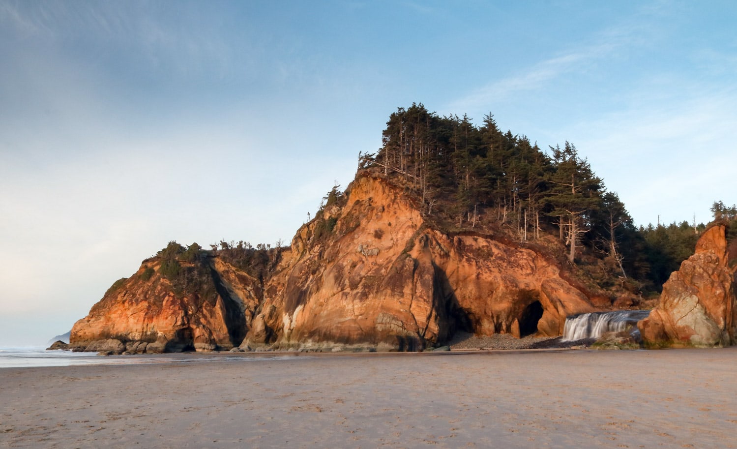 Hug Point State Park waterfall, Oregon Coast State Parks to Visit