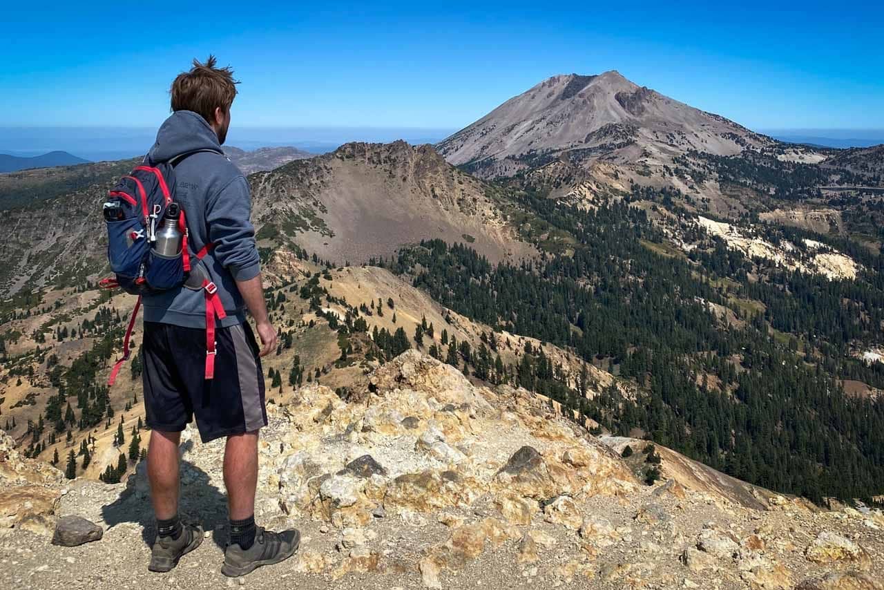 Brokeoff Mountain summit in Lassen Volcanic National Park, less-crowded national parks to visit this summer