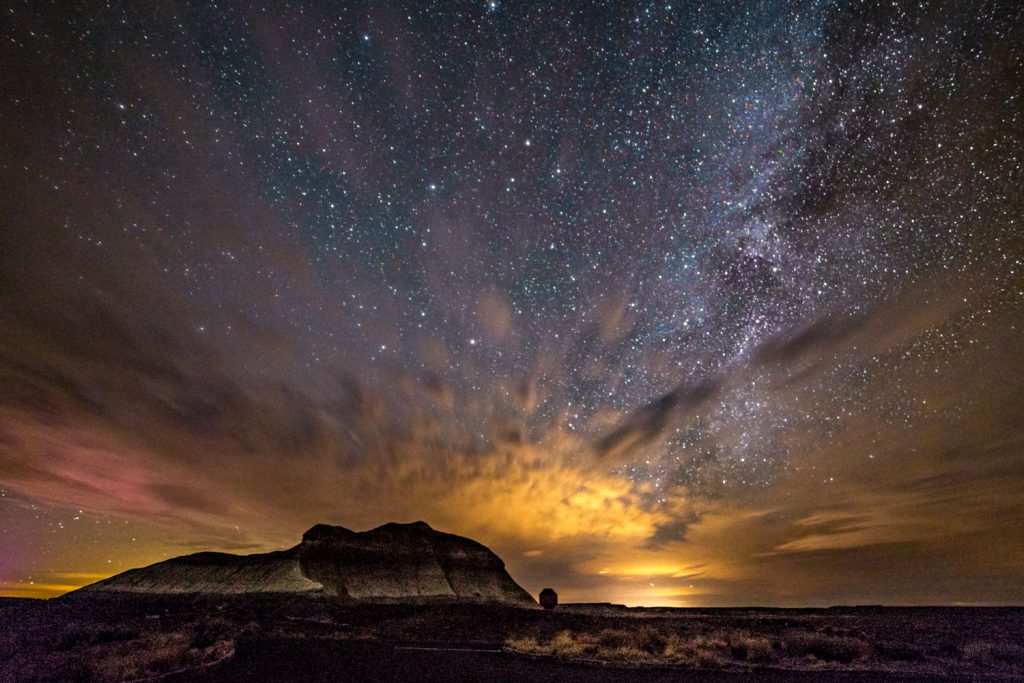 Milky Way over Battleship Rock, Petrified Forest National Park - NPS Jacob Holgerson