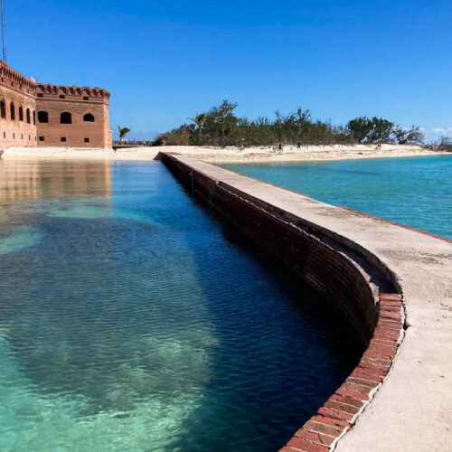 South Swim Beach and Moat at Fort Jefferson in Dry Tortugas National Park, Florida