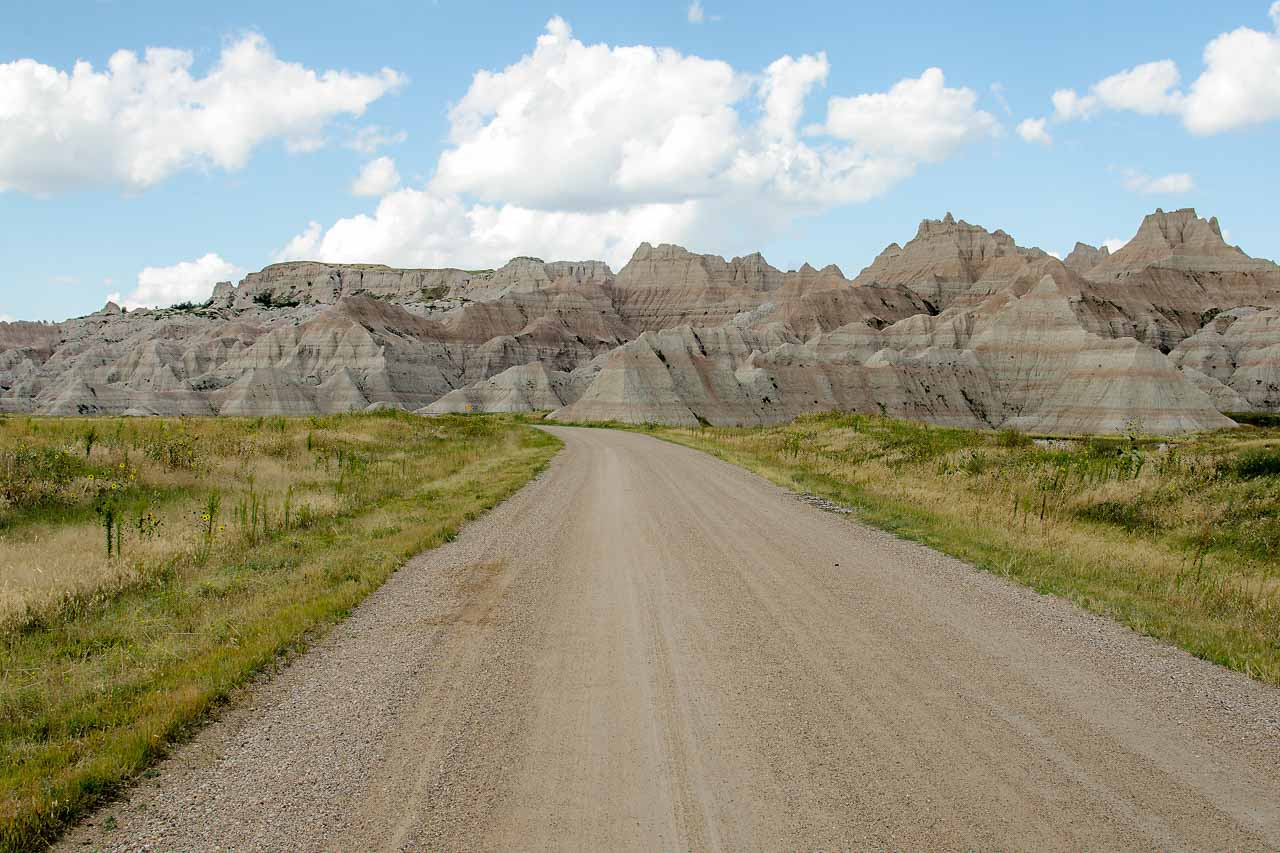 Unpaved road for mountain biking in Badlands National Park, South Dakota